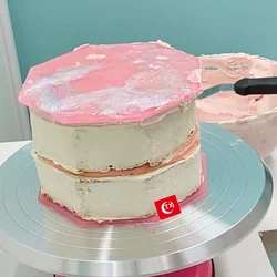 TX  Acrylic Cake Disc Set Of 2pcs Octagon Shape Mold Buttercream Cake Decorating Tools For Smooth the Buttercream on Your Cakes