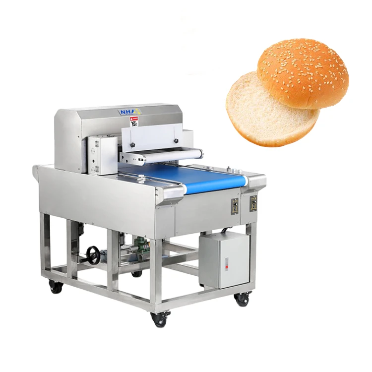 Fully Automatic Commercial Adjustable cake Bread Bun Hamburger Slicer