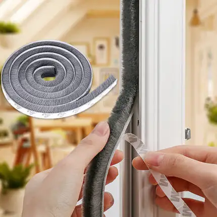 Weatherproof strip for doors and windows, wool top velvet sealing strip