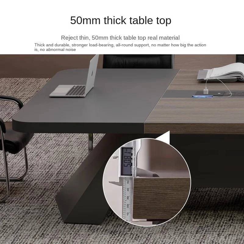 Современная Роскошная офисная мебель высококачественный деревянный стол для встреч Набор стульев школьных совещаний стойка приема деревянная панель конференций