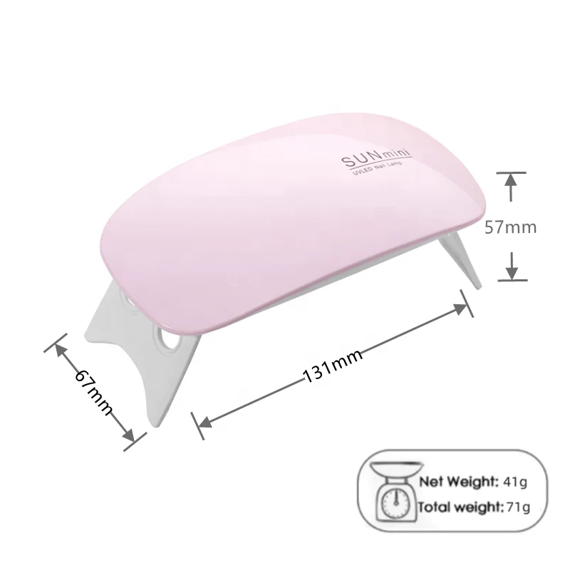 Hot Sale SUN MINI 6W UV LED Lamp Nail Dryer Portable USB Cable Nail Lamp For Gel Polish Curing