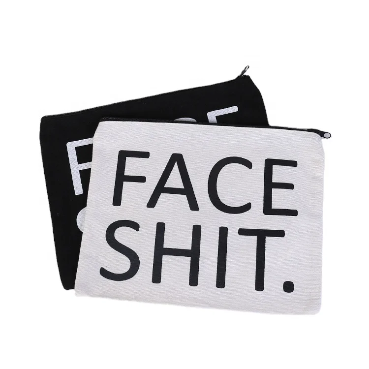 Wholesale Custom logo gold blocking Zipper Canvas Cosmetic Bridesmaid Gift  makeup bag