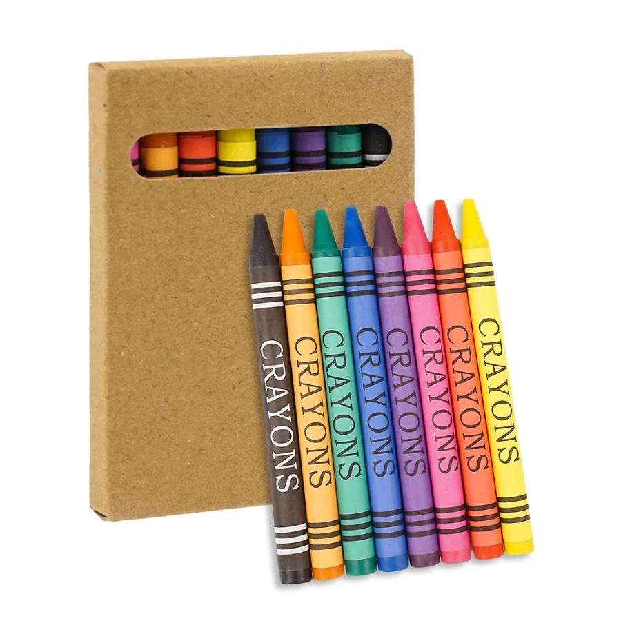 Promotional Cheap Durable Jumbo Size Bulk Package 12 Colors Crayon Set Wholesale Custom Box Non Toxic wax Crayon Set For Kids