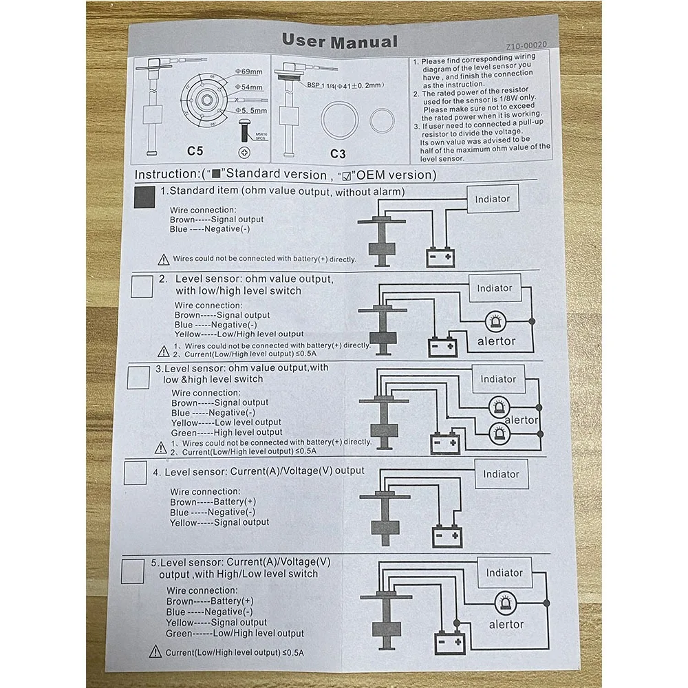 oil liquid tank fuel level indicator