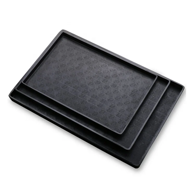 Wholesales Rectangle Plastic Buffet Plate Hot Pot Plate Melamine Hotel Service Tray
