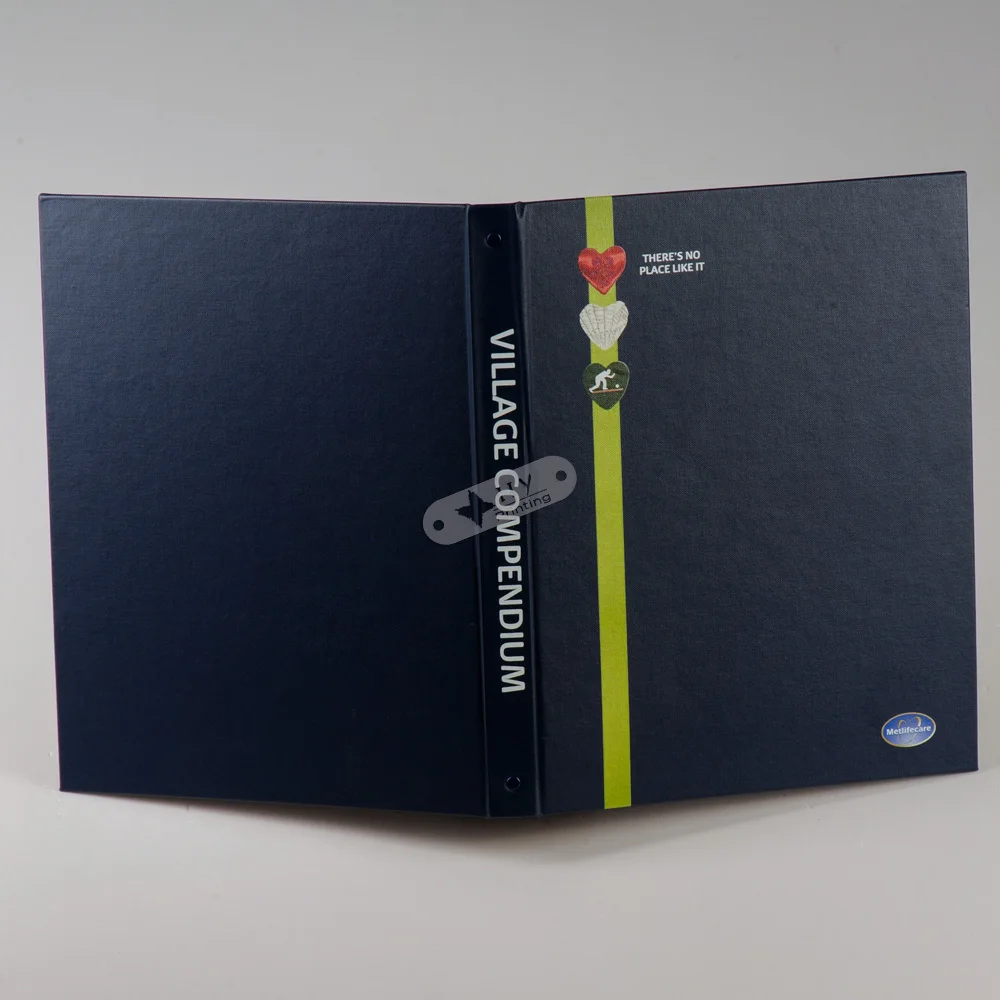 Bespoke Logo Buckram Cloth Covered Ring Binder Portfolio