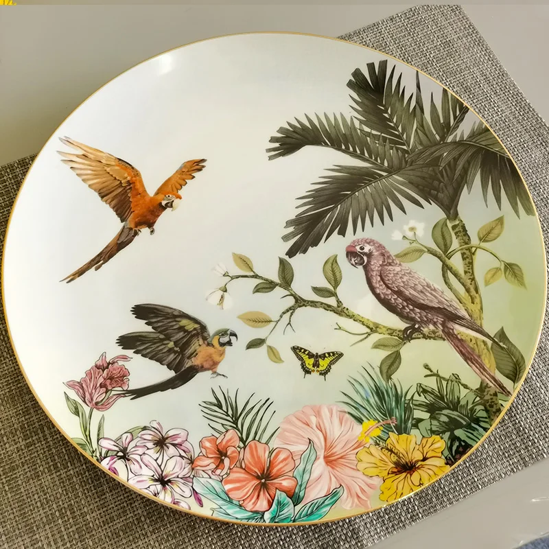 Wholesale Porcelain Dinner Sets Ceramic Plate Elegant Serving Dishes Luxury Ceramic Plate For Wedding Restaurant