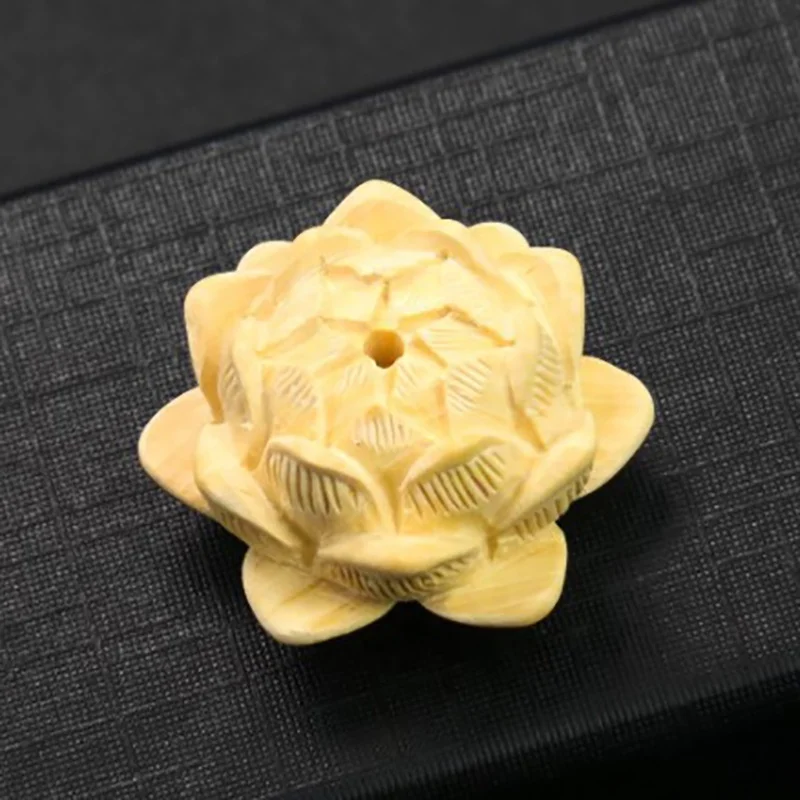 Подвески ручной работы, скульптура камеи, буддизм, цветок лотоса, натуральные деревянные бусины, сделай сам, деревянное ожерелье с подвеской