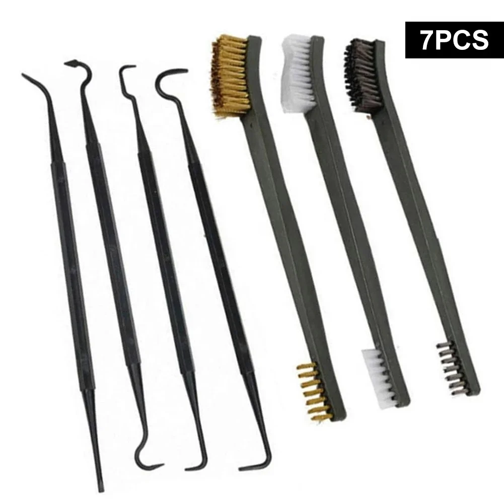 Multipurpose Car Detailing Cleaning Tool Accessories Wire Brushes & 4 Nylon Picks Pick & Brush Set 3 Double-headed Finished