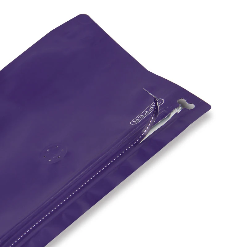 white black purple diamond shaped standing coffee bean pouch snack packaging bag with zipper full size