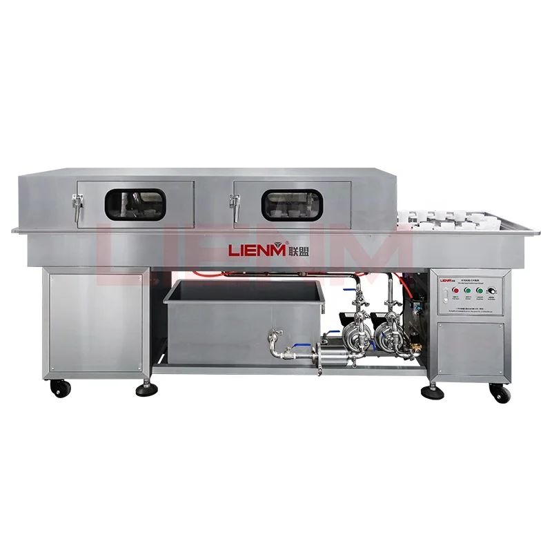LIENM semi automatic glass bottle cleaning machine hot water bottle washing machine