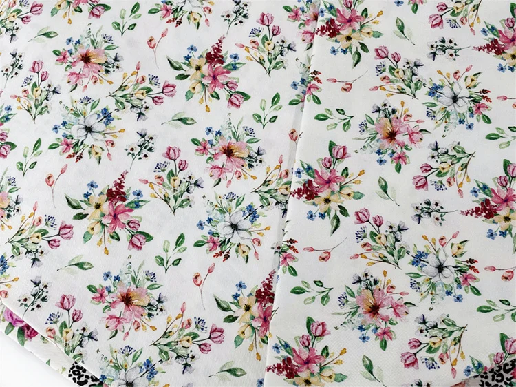 Wholesale No MOQ Floral Custom Digital Printing 100% Cotton 40s Organic Cotton Twill Fabric 150gsm Weight For Bag
