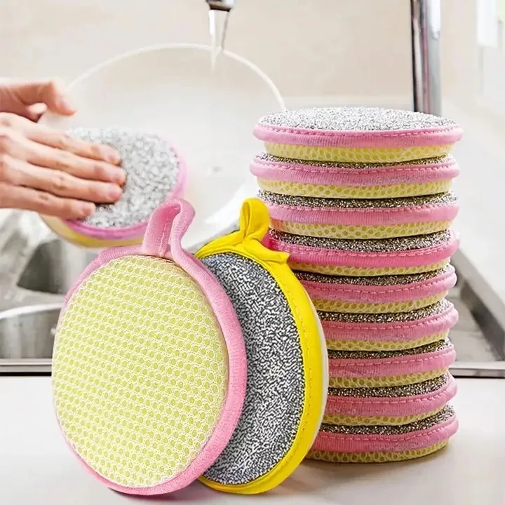 Dual-Sided Dishwashing Sponge Non-Scratch Scrub Dish Sponges Rags Kitchen Sponges for Dishes, Pots and Pans