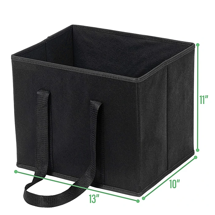 Custom Heavy Duty Collapsible Reusable Non woven Fabric Grocery Shopping Bags With tote Handle