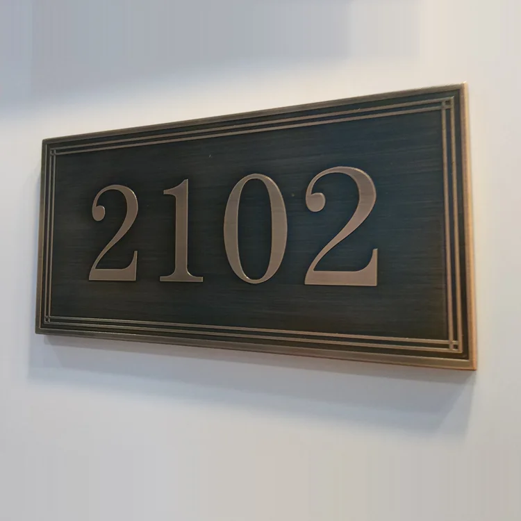 YIYAO decorative brass sign metal room number