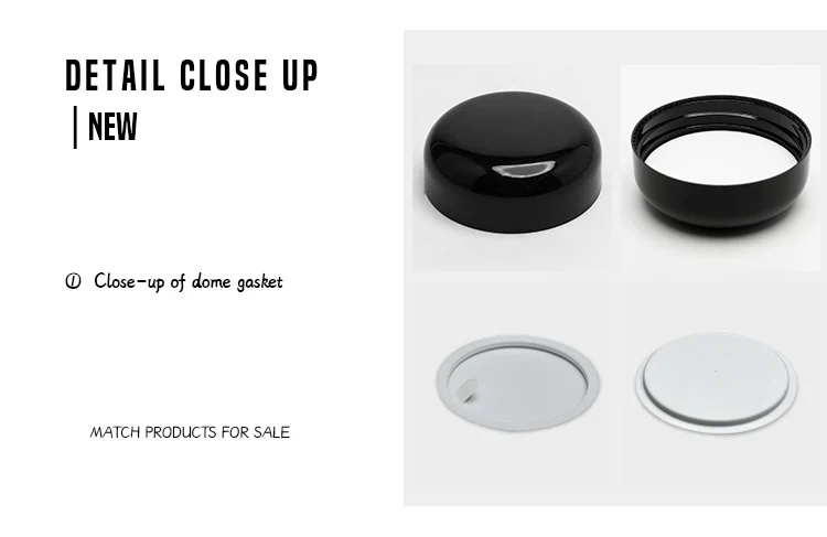 OEM mushroom shape accessories for cosmetic jar plastic PET PP jar lid customised plastic cap custom cream jar with black lid