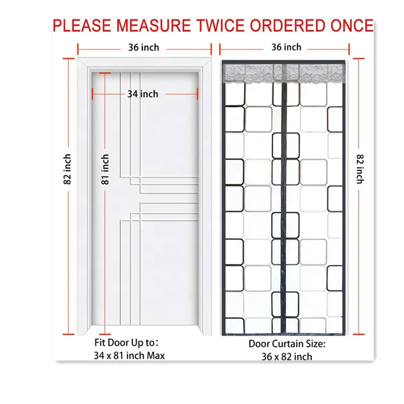 Insulated Door Curtain Magnetic Thermal