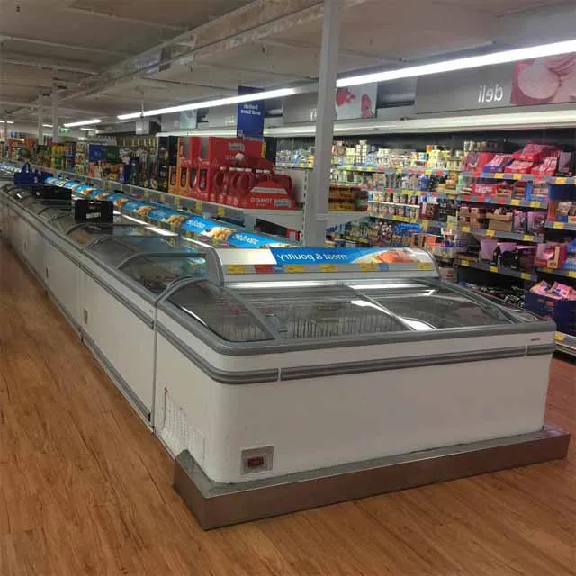 Supermarket Combination Island Cabinet Meat Fish Ice Cream Display Fridge Refrigerator Showcase Deep Chest Freezers