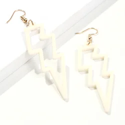 2019 New Europe Style Lightning Type Earrings Fluorescent Color Resin Earrings