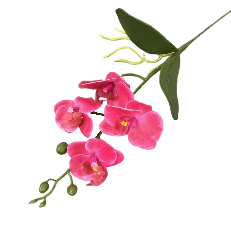 Wholesale High Quality Artificial Plastic 4 Heads Phalaenopsis Orchids Real Touch Latex Flowers