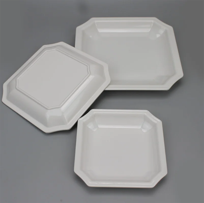 
Cheap Eco- Friendly Melamine Plates Plastic Dish Square Plate 