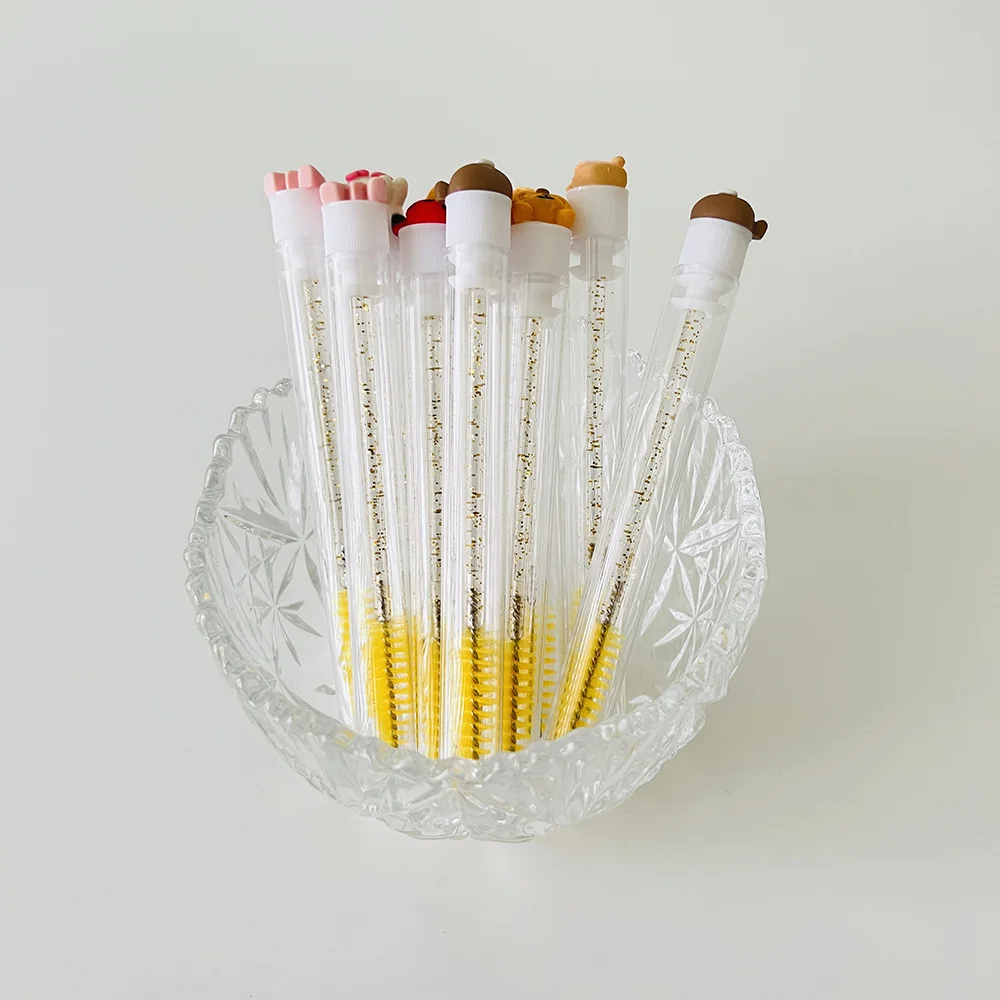 Factory Crystal Handle eyelash brush holder tube Lash Applicator Disposable Mascara Wand Lash Brushes