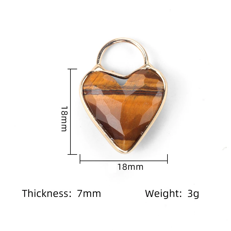 Hot Sale 18mm Crystal Heart Edge Pendant Jewelry Natural Crystal Heart Pendant DIY Heart-shaped Clavicle Necklace
