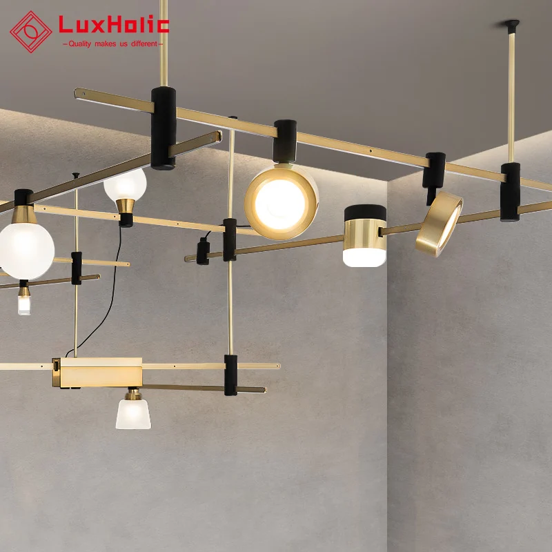Роскошные золотистые люстры LuxHolic в современном дизайне современные подвесные светильники кухонный