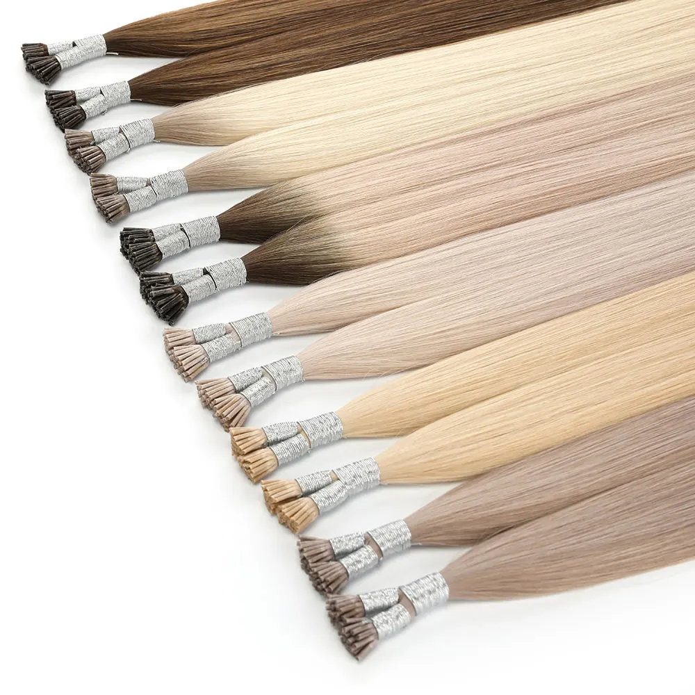 Long Lasting Cuticle Aligned Russian Blonde Ombre Prebonded I Tip Hair Extensions Human Hair