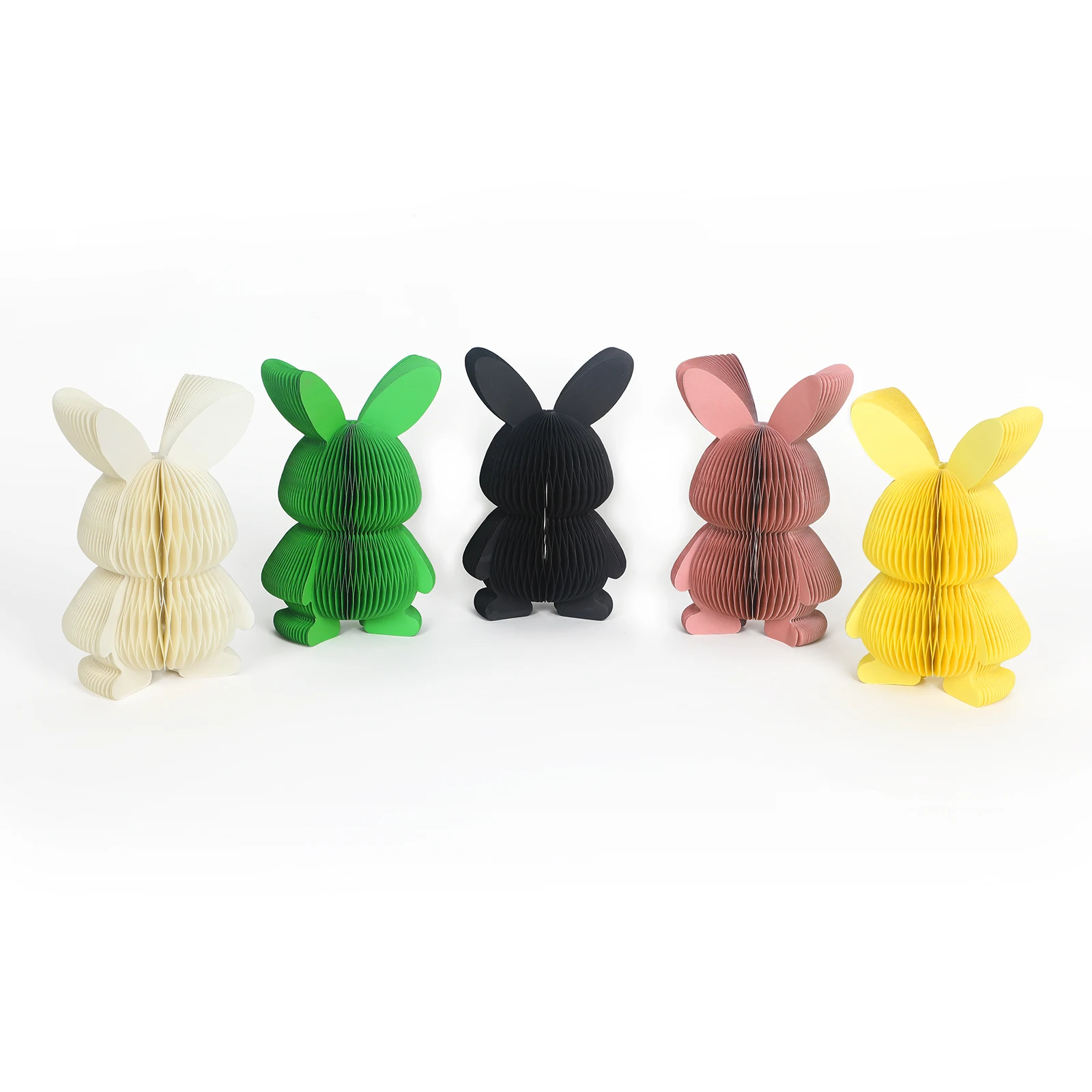 Popular Rabbit Easter Day Decoration Colorful  Paper Ornaments Customized Bunny Shape Honeycomb OEM