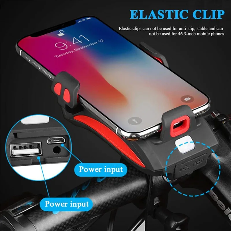 New 4 in 1 mobile stand for bike with battery pack headlight horn