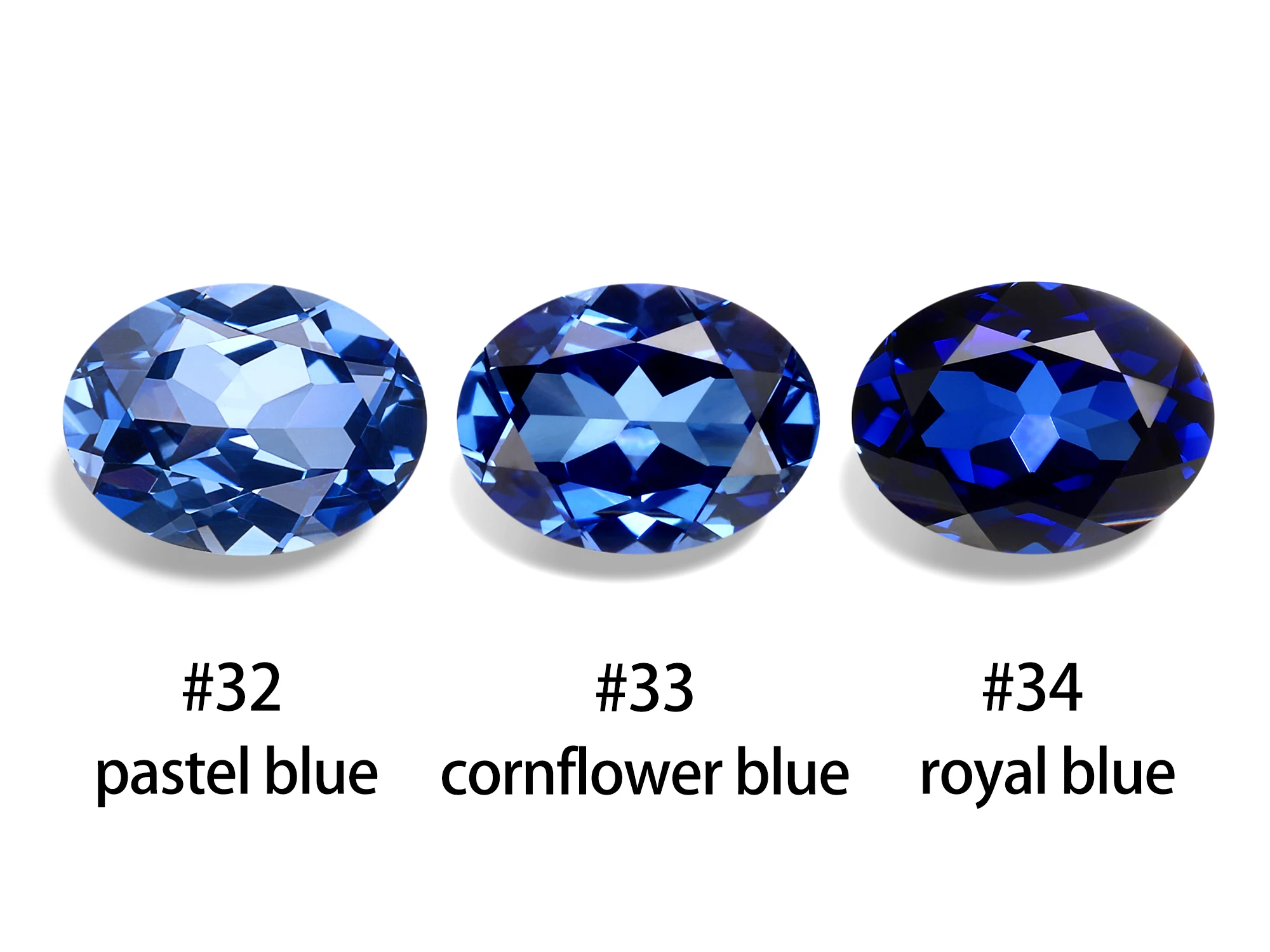 Oval Light Medium Dark Loose Gemstones Wholesale Lab Sapphire Blue Sapphire Stone