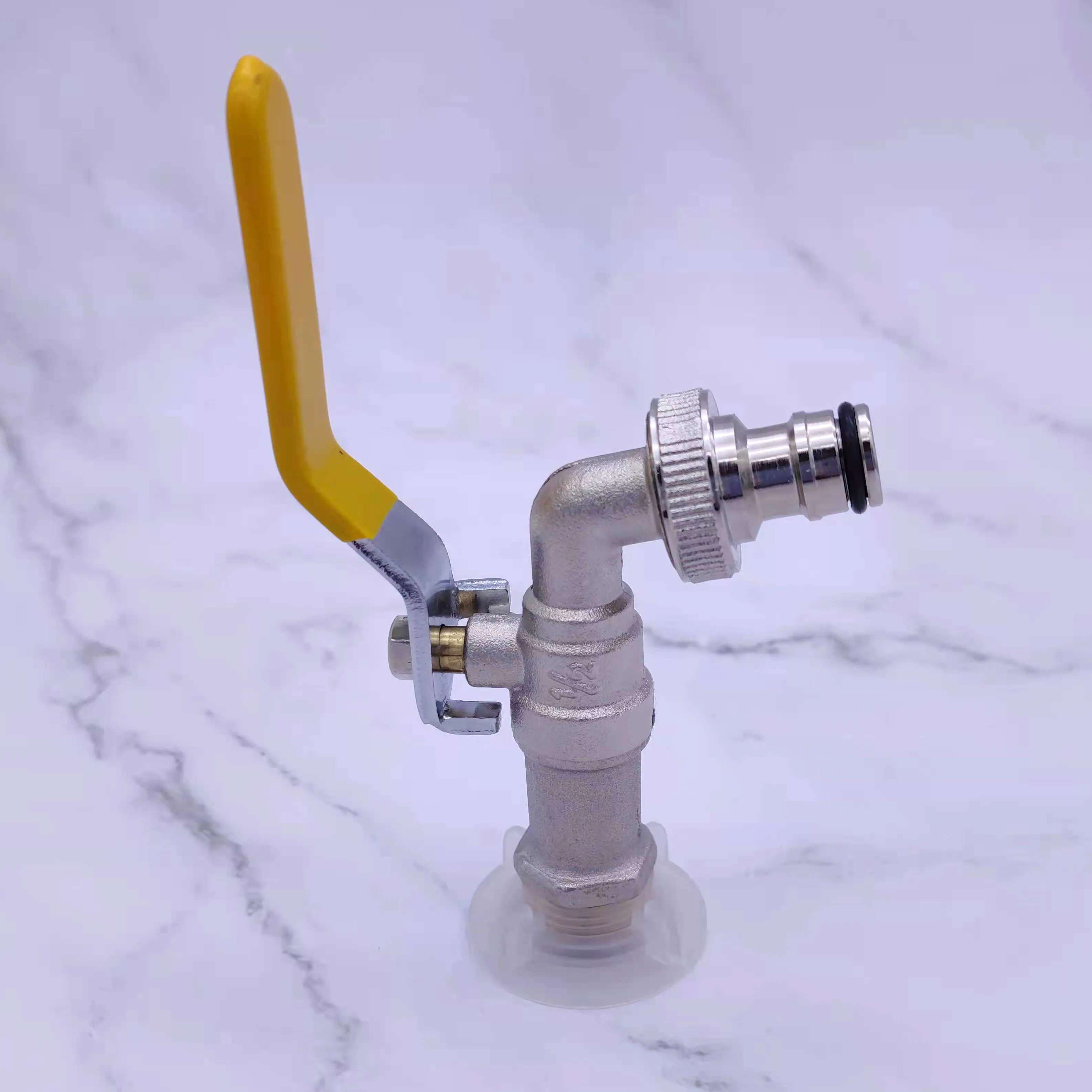 Malaysia design nickel plated  brass color screw bibcock half brass half zinc wash machine nozzle OEM