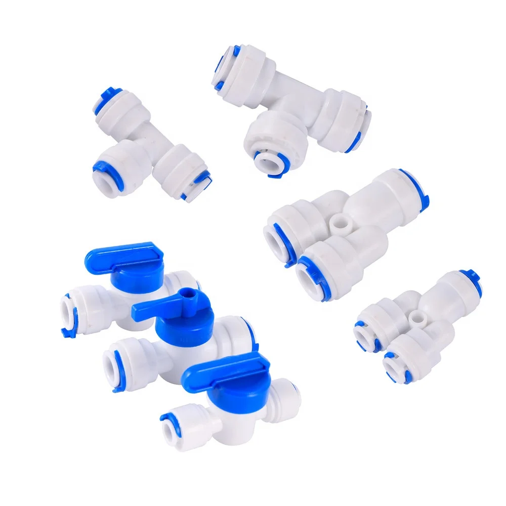 Соединитель для водоочистителя 1/4 3/8 дюйма, обратный Скользящий замок, Быстроразъемное Соединение Y-образной формы, тройник, соединительный клапан, адаптер