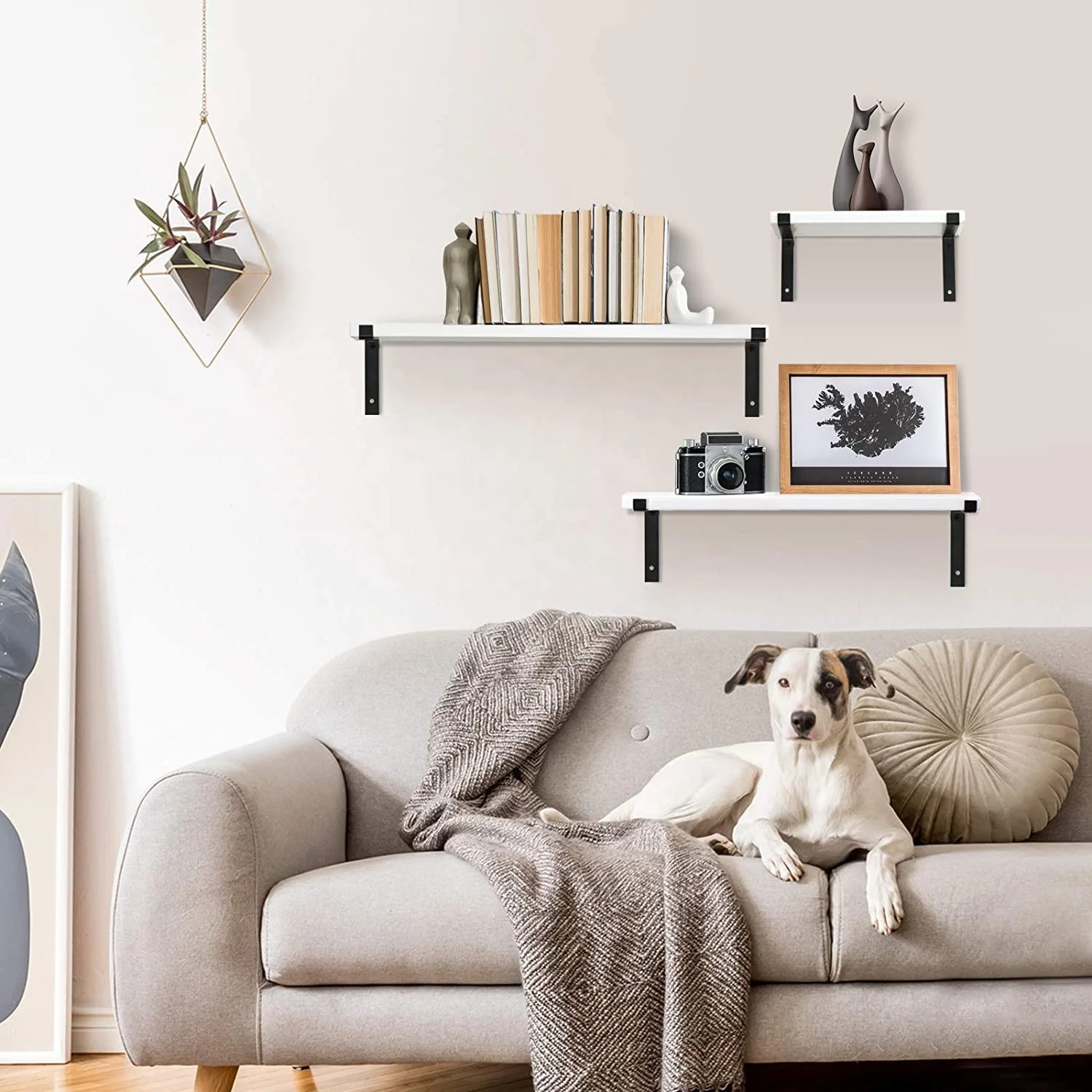 
Floating Shelves White Set of 3, White Storage Shelves for Wall, Ledge Shelf Display Shelf Pefect as Bookshelves 