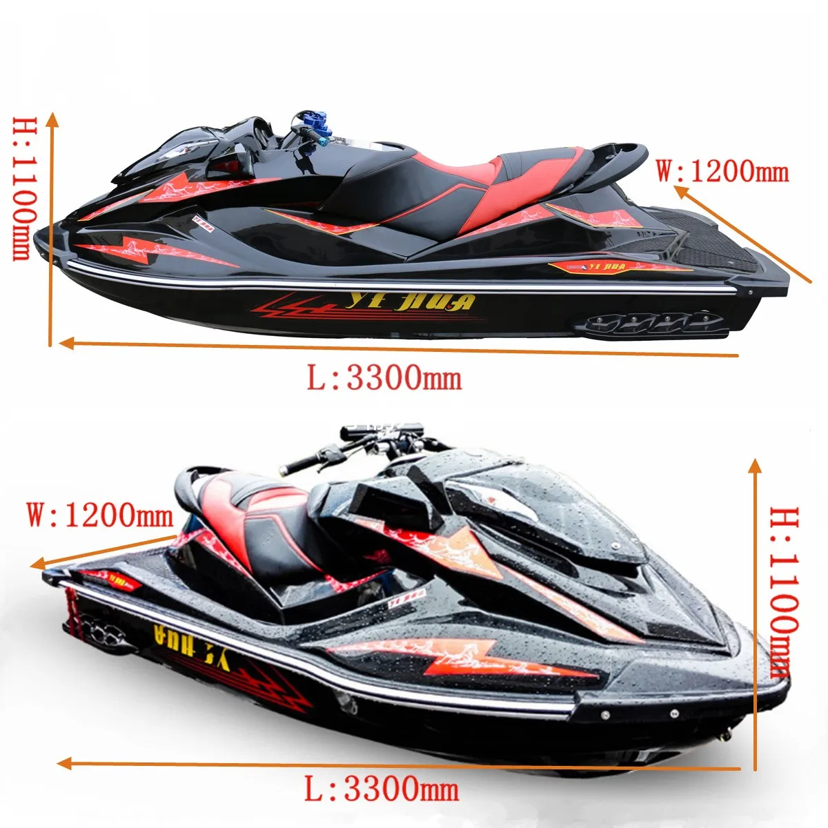 Water Sports 1300CC Fast Speed Motorboats Jet Ski Speed Boat Chinese private sailor motorbike jetski sea doo sea