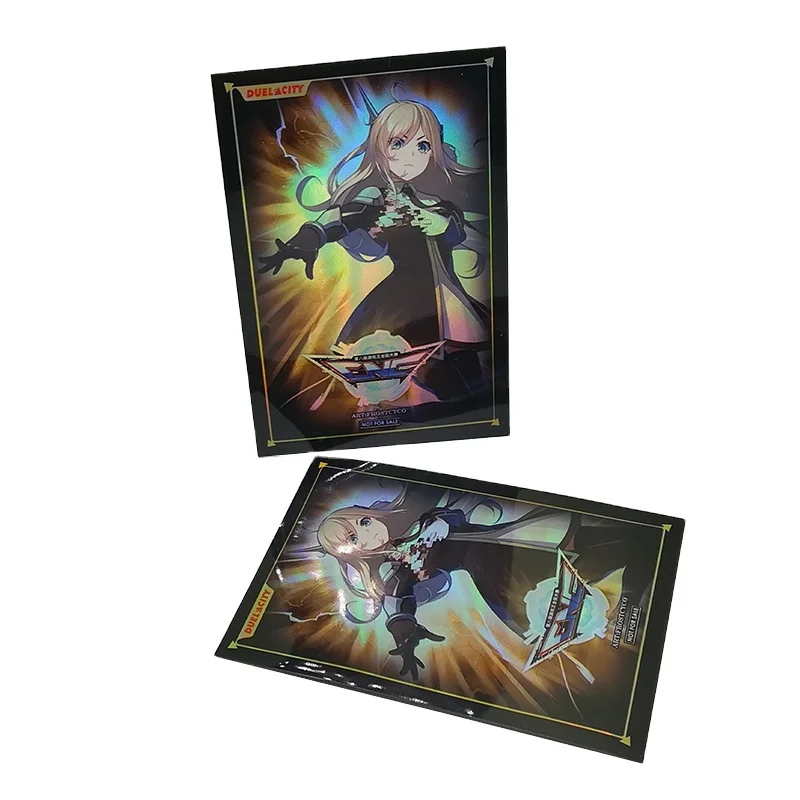Custom Hologram Anime sexy girl trading Card Sleeves Springing to flash Color Gradient card sleeves