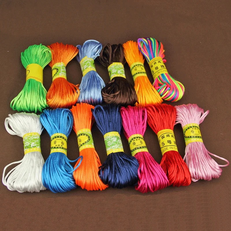OXGIFT Wholesale multiple colors polyester nylon braided packaging rope 20 meters a bundle