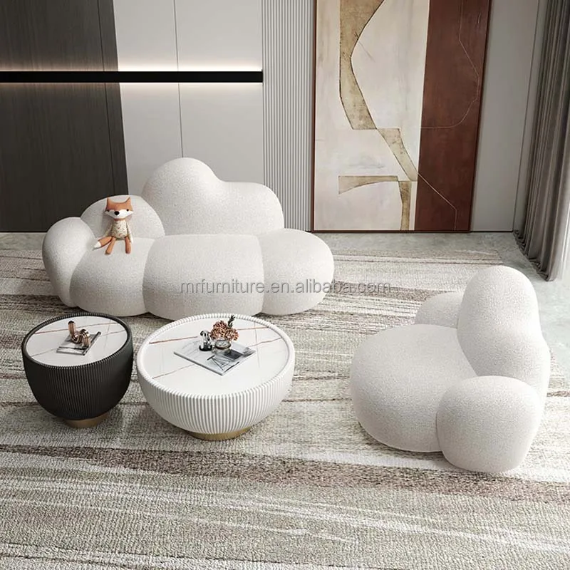 Italian design creative small family clothing store beauty salon cloud lamb cashmere shaped sofa European sofa