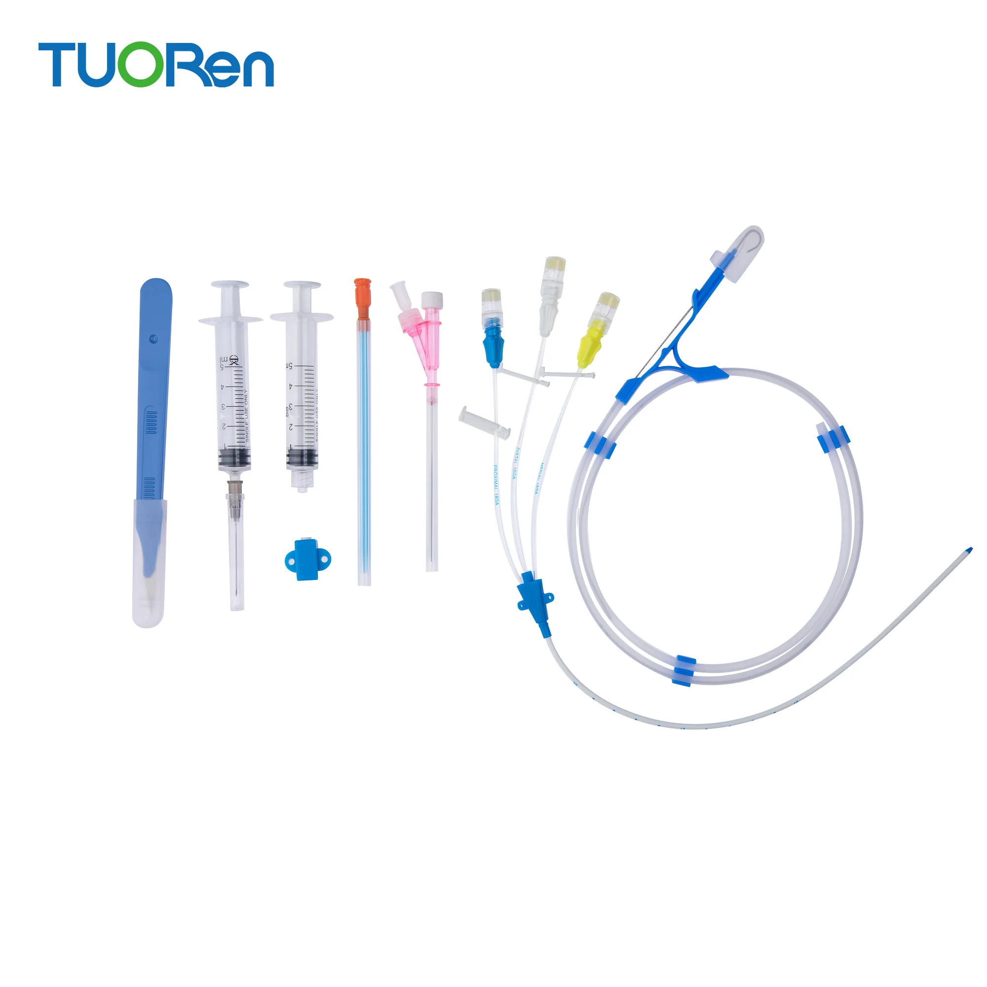 Ce Iso Disposable Central Venous Catheter Set Double Lumen Medical Cvc Catheter Kit