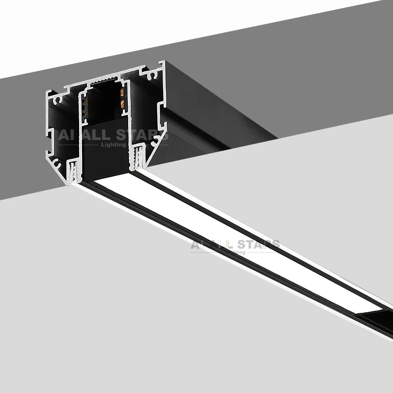 48V Track Light New Design Magnetic Track Rail Tension Fabric LED Aluminum Profile for Stretch Ceilings