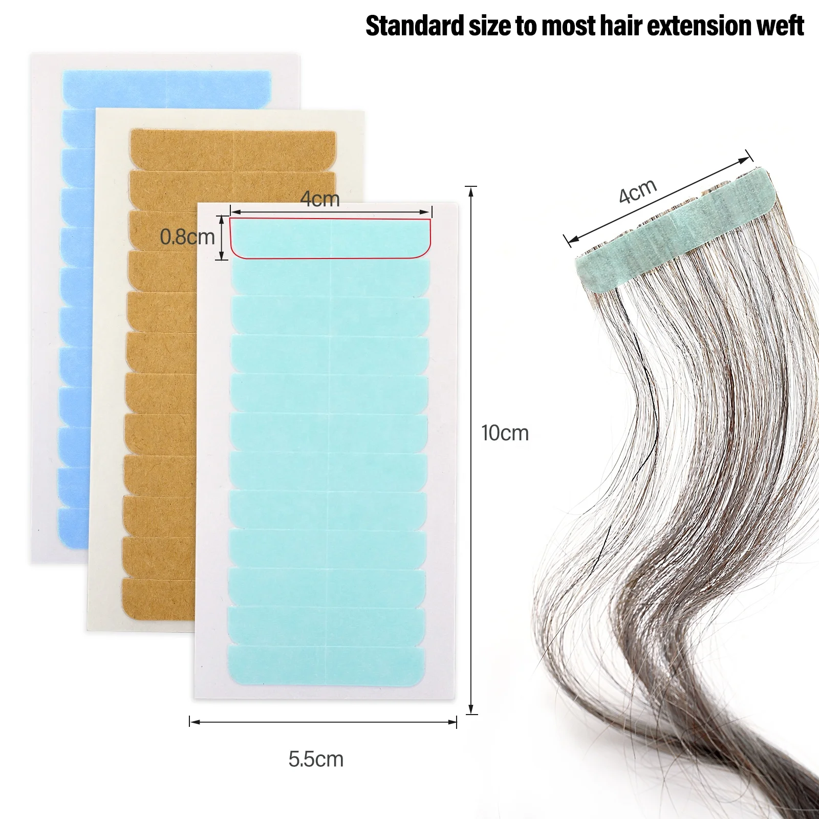 GlamorDove 60 pcs Hair Extension Tape Tabs Double Sided Replacement Tape Adhesive Tapes for Hair Extensions Wigs