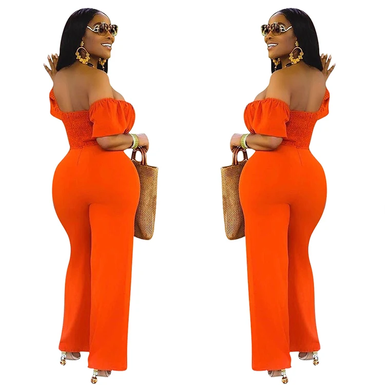 
Solid Color Open Back One-Shoulder One-Piece Casual Wide-Leg Pants Set 