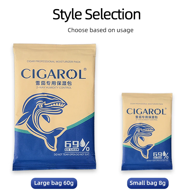 Customizable Cigar Moisturizing Bag 69% Humidity Tobacco Moisture Meter Moisture Absorber Bag