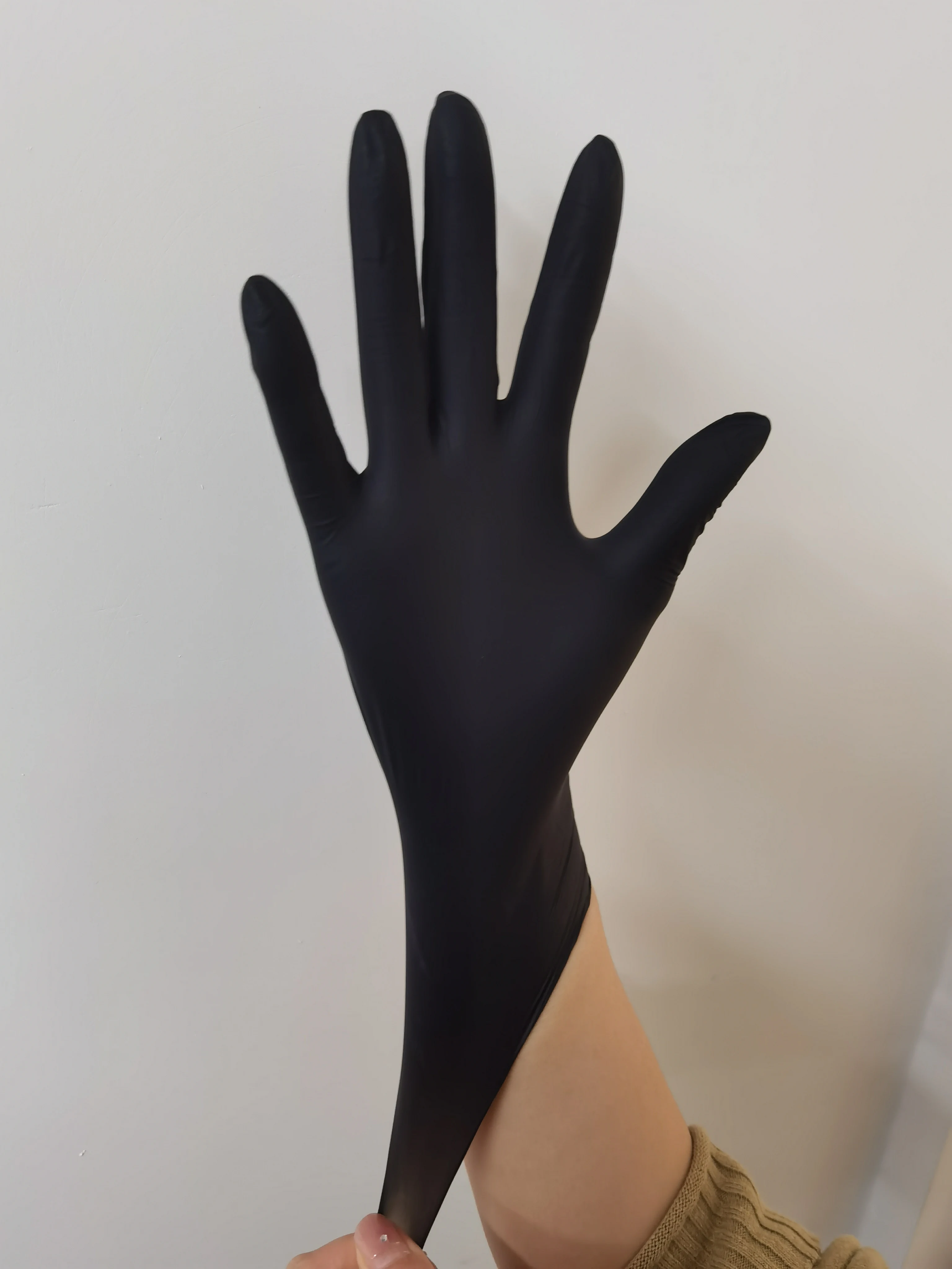 TG-3 Custom Logo Tattoo Powder Free Tattoo Beauty Salon Finger Texture Latex Free Black Pink Blue Pure Nitrile Gloves