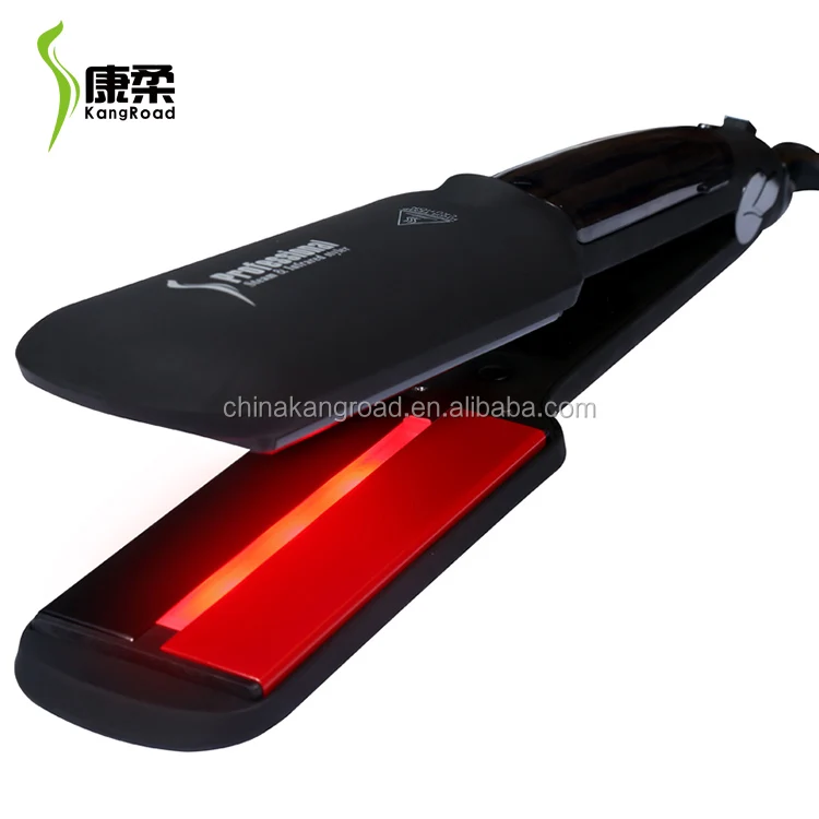 Professional manufactures Portable Private Label high-quality automatic steam and infrared hair straightener titanium flat iron