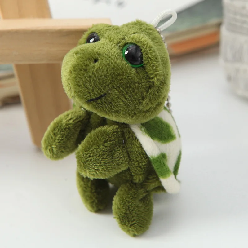 8cm Cute Big Eyes Little Turtle stuffed animal Plush Turtle Keychain Soft Cotton Doll Child Kawaii plush keychains toy Bag charm