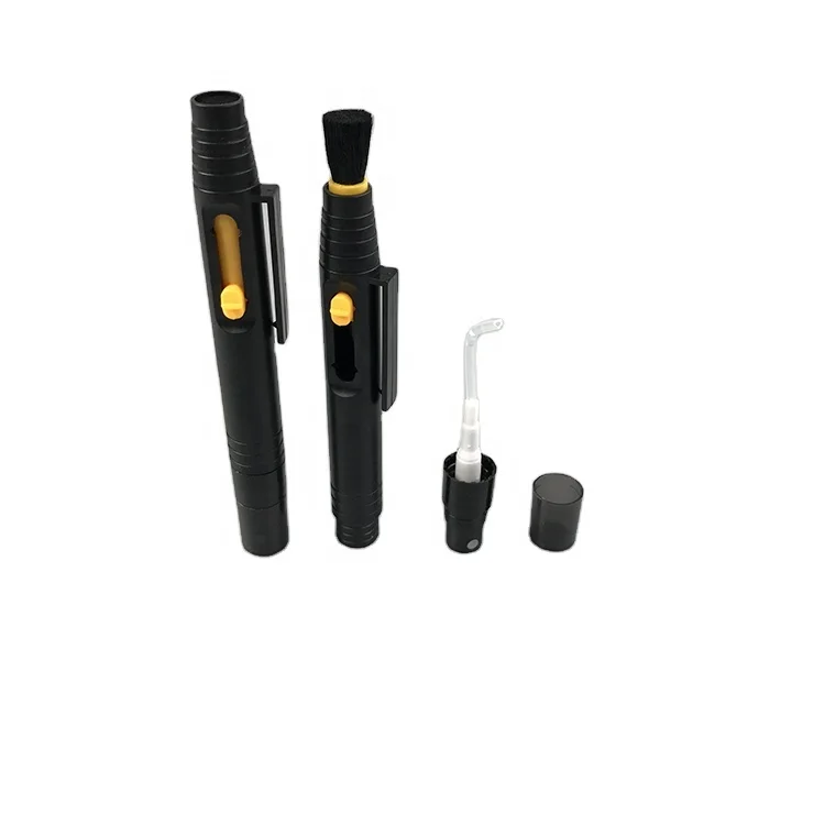 Высокое качество 2 в 1 черная портативная Гибкая клавиатура для компьютера камеры Чистящая Линза ручка с кисточкой и распылительной головкой