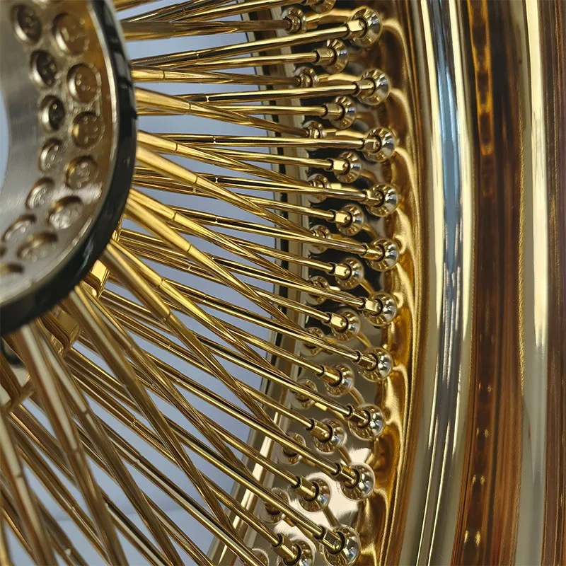 20x8 22x8 13 14 15 16 17 18 20 22 Inch All Gold 100 150 Spokes Reverse Staggered Gold Wire Wheels Chrome 4 5 6 Holes