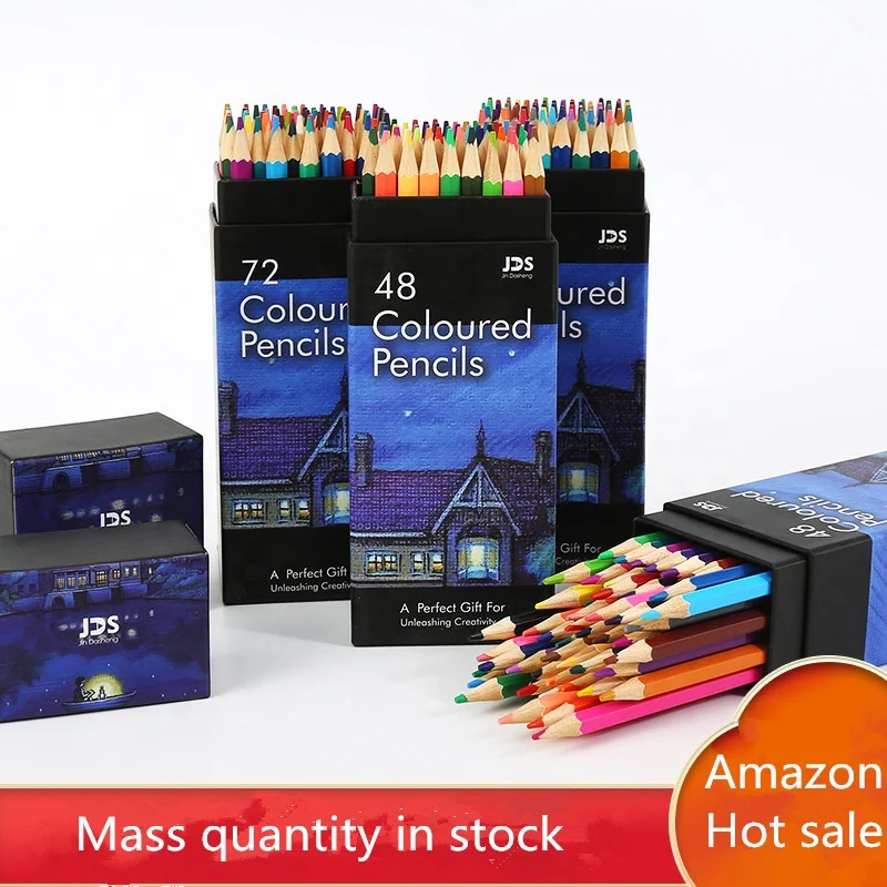 12/24/36/48/72 colors Bright Color Colored Pencil Set Wooden Handle With Color Box